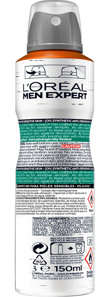 Desodorante En Spray Men Expert Hydra Sensitive